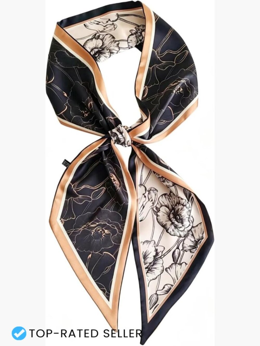 Long Satin Hair Scarf for Women Silk like Neck Wraps Fashion Purse Scarves for